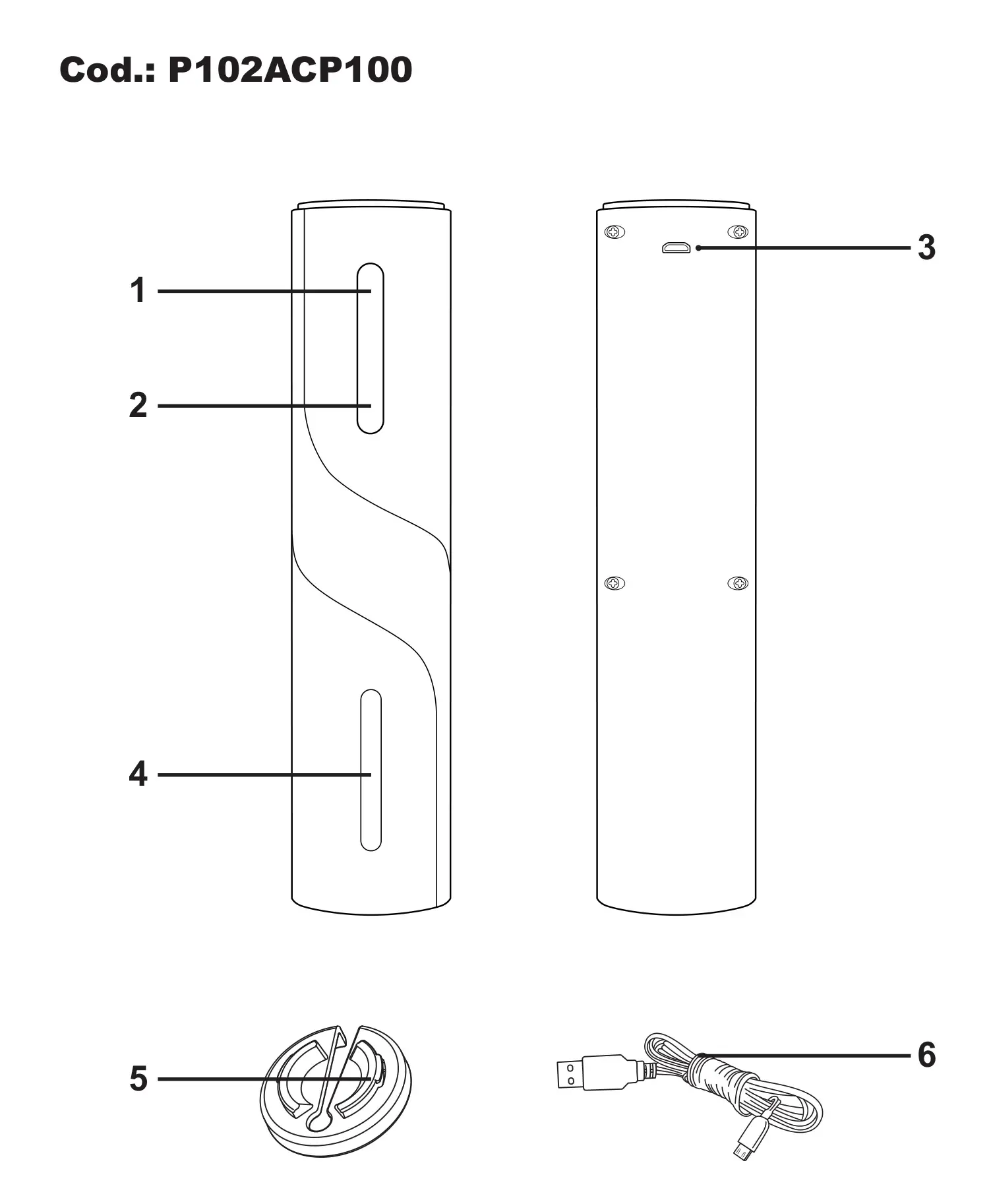 beper P102ACP100 USB Rechargeable Corkscrew Instruction Manual