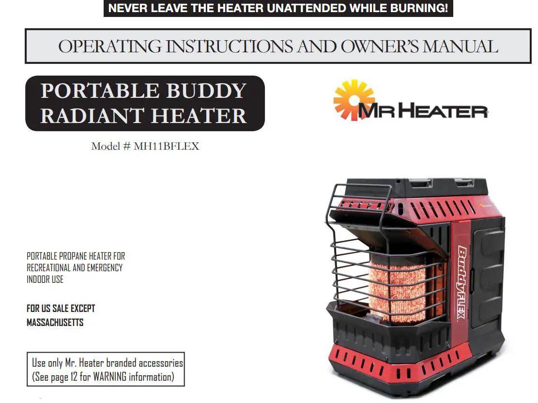 MR HEATER MH11BFLEX Portable Buddy Radiant Heater Owner’s Manual
