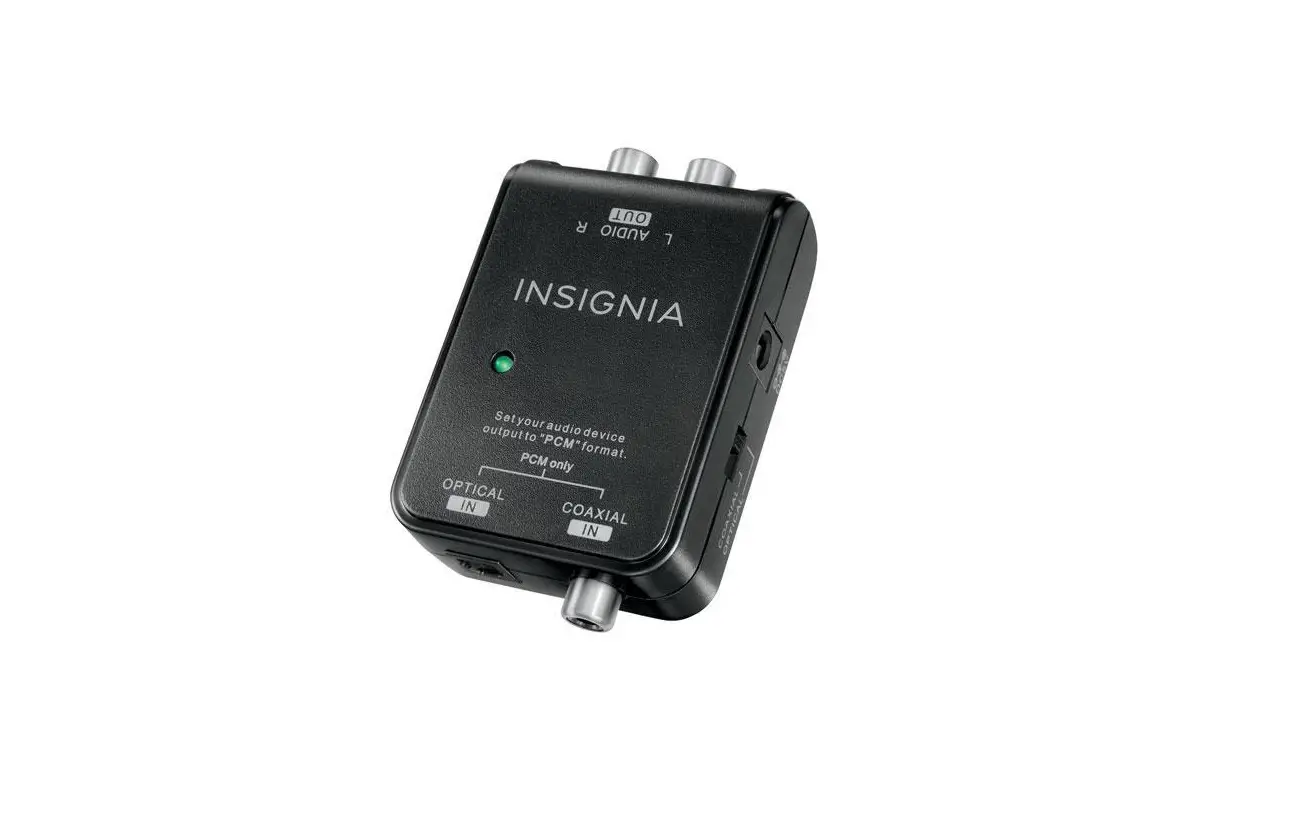 Insignia Ns-hz313/ Ns-hz313-c Optical/ Coaxial Digital To Analog Converter Quick Setup Guide