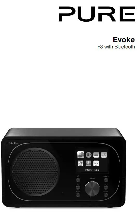 PURE 1492703 Evoke F3 with Bluetooth User Guide