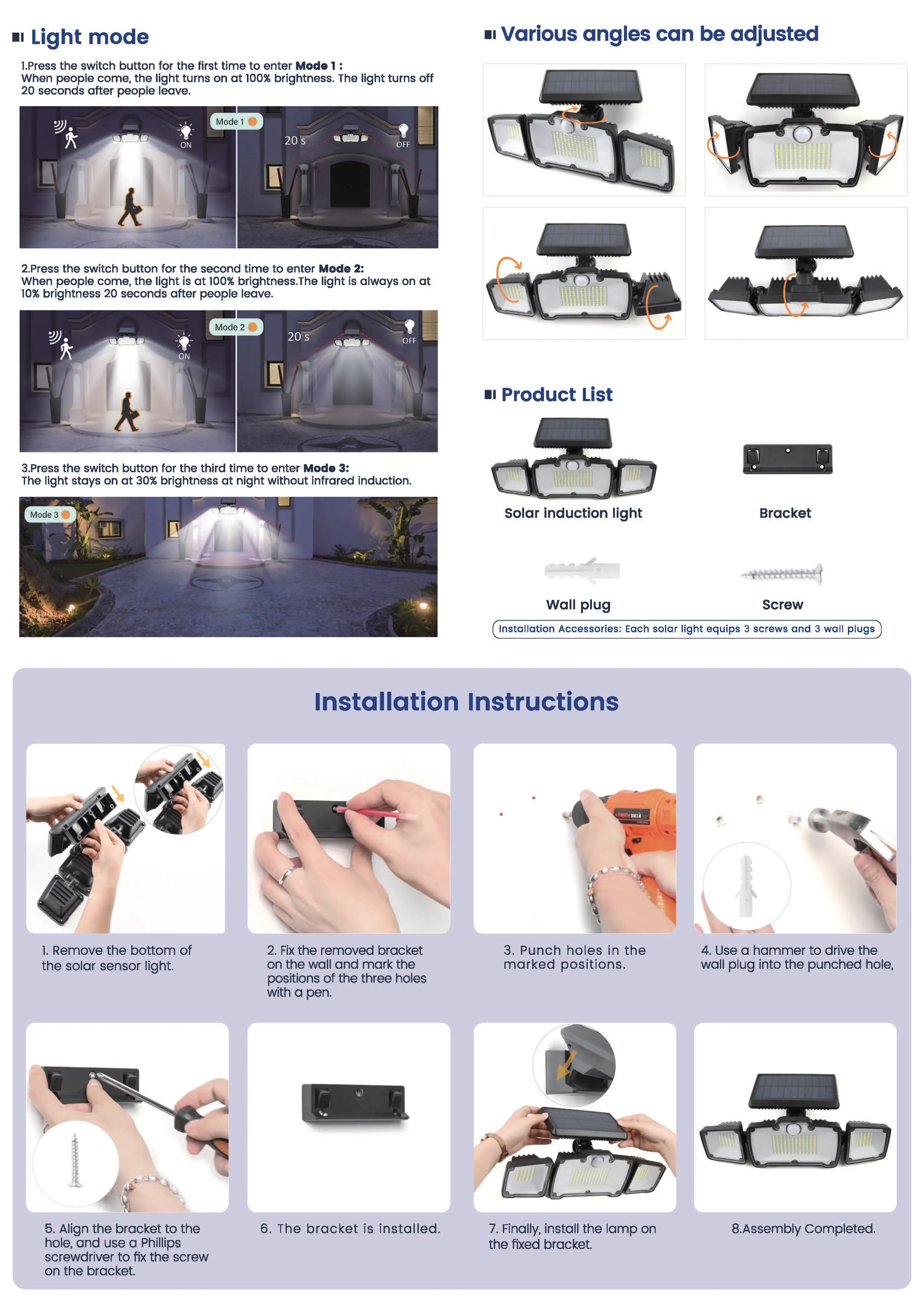 Solar Motion Sensor Light TG-TY07301