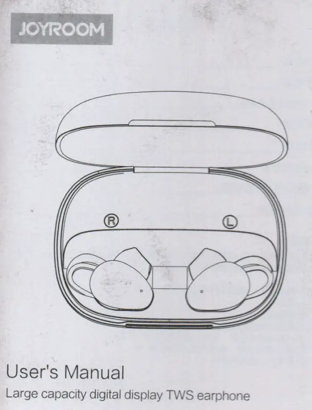 JOYROOM JR-TL2 Large Capacity Digital Display TWS Bluetooth Earphone User Manual