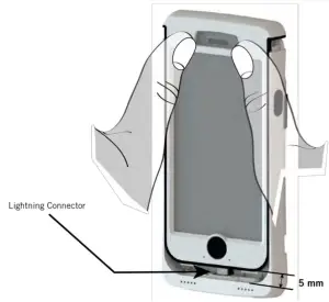 CR7020 Code Reader Kit - Inserting iPhone1