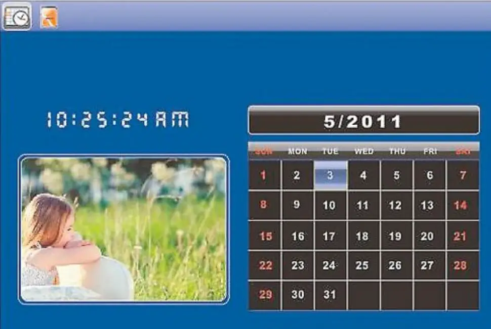 hama 00095291 Digital Photo Frame Instruction Manual - Calendar