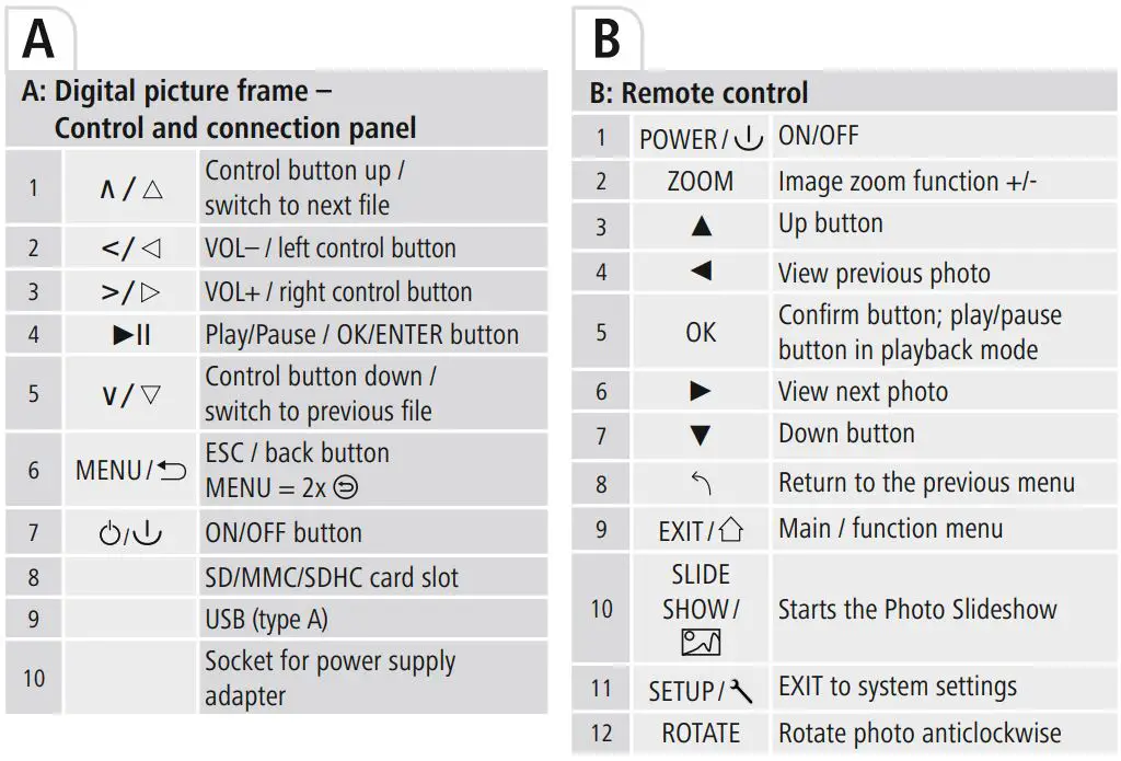 hama 00095291 Digital Photo Frame Instruction Manual - Design and functionality