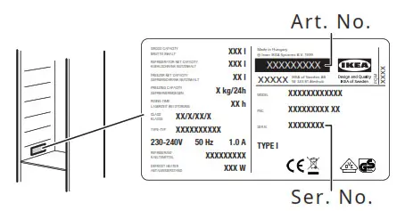 IKEA 504.964.56 SVALKAS Fridge with Freezer Compartment- Inspection checklist