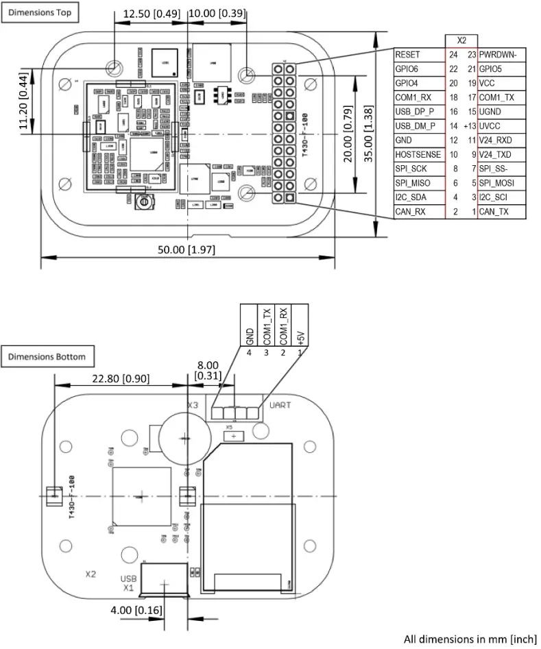 ELATEC TWN4 MultiTech 3 M BLE RFID Reader Module - ELECTRICAL CONNECTION