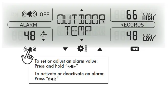 ACURITE Professional Weather Center - Alarm is now programmed and turned on