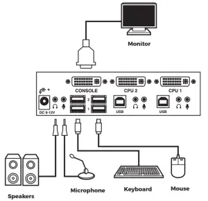 BLACK BOX KV9612A USB DVI KVM Switch - Microphone