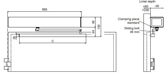ETS with slide rail arm and automated pull action (hinge side)