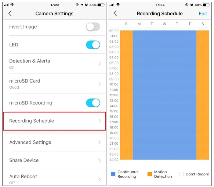 tp link Tapo C200 PanTilt Home Security Wi Fi Camera - Schedule