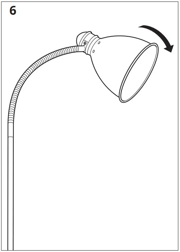 IKEA 204.164.04 LERSTA Floor Reading Lamp with LED Bulb Instruction Manual - Installation 6
