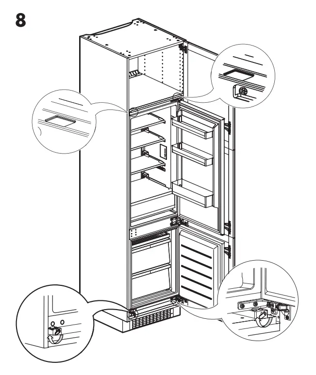 IKEA 104.621.56 SUPERKALL SEKTION Built-In Refrigerator fig24