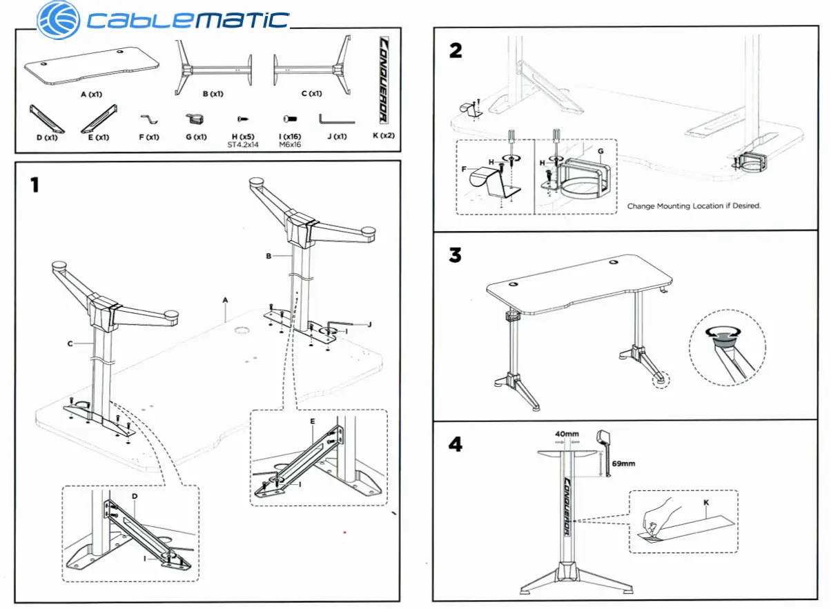 cablematic ga10300 01 Gaming Desk - fig