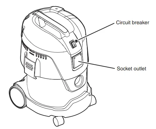 makita VC2012L Vacuum Cleaner for Dry and Wet Cleaning - breaker