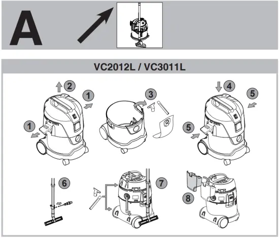 makita VC2012L Vacuum Cleaner for Dry and Wet Cleaning - fig1