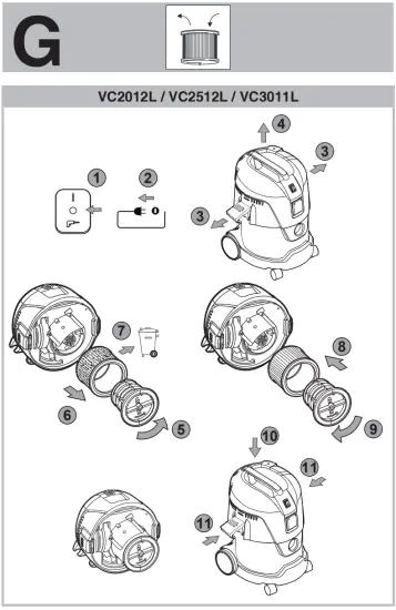 makita VC2012L Vacuum Cleaner for Dry and Wet Cleaning - fig9
