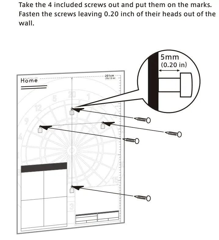 DARTSLIVE DLHOME2020 Home Dartboard User Manual - How to install Dartboard