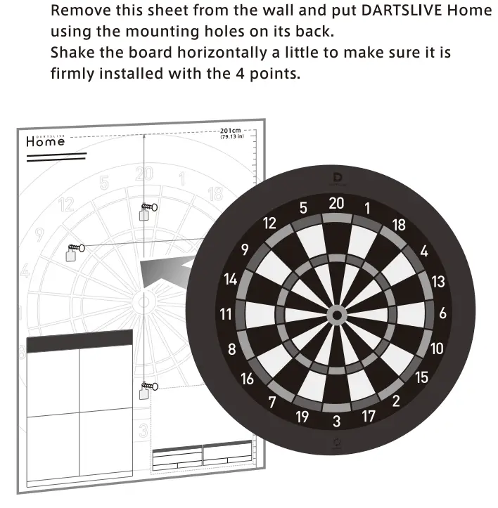 DARTSLIVE DLHOME2020 Home Dartboard User Manual - How to install Dartboard