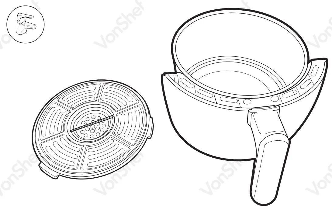 VonShef 2000155 2L Air Fryer 1000W - fig 2