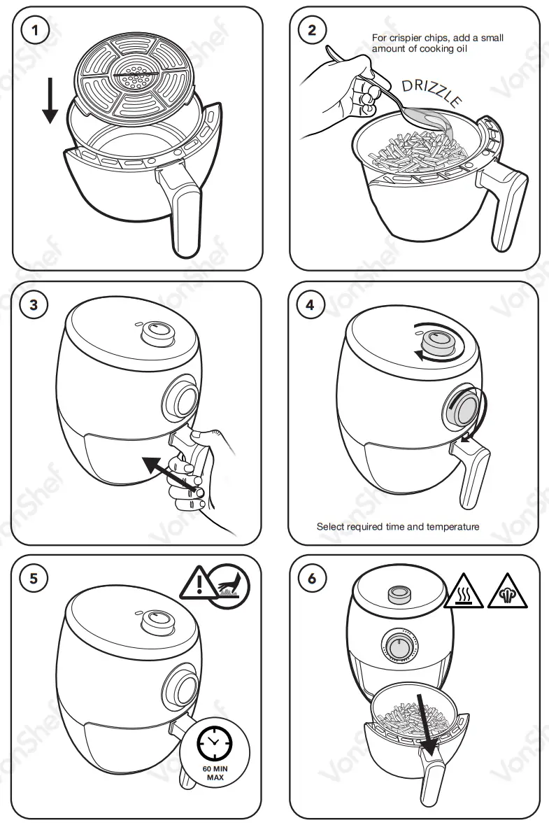 VonShef 2000155 2L Air Fryer 1000W - fig 3