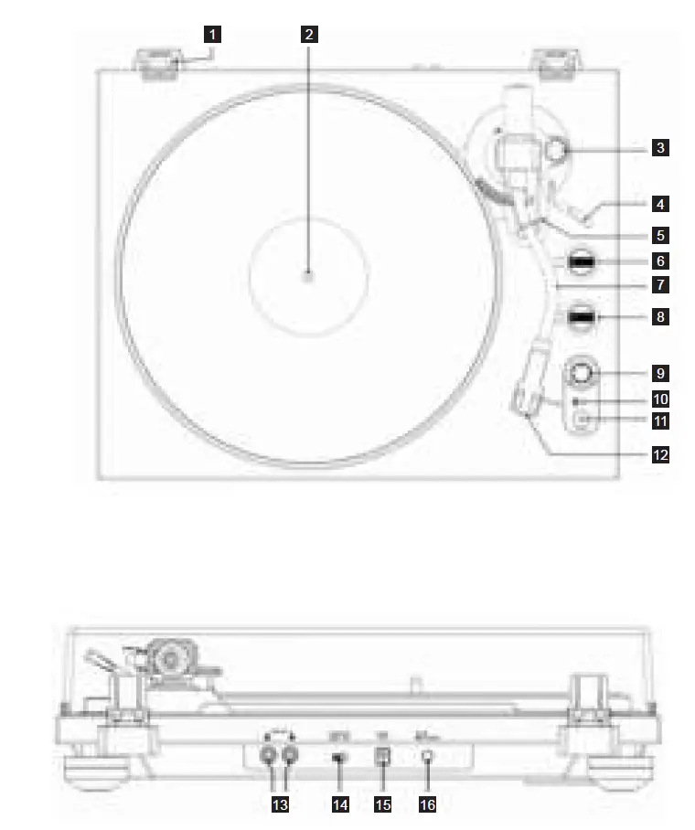 GPO PR100 Premium Series Vinyl Turntable-FIG1