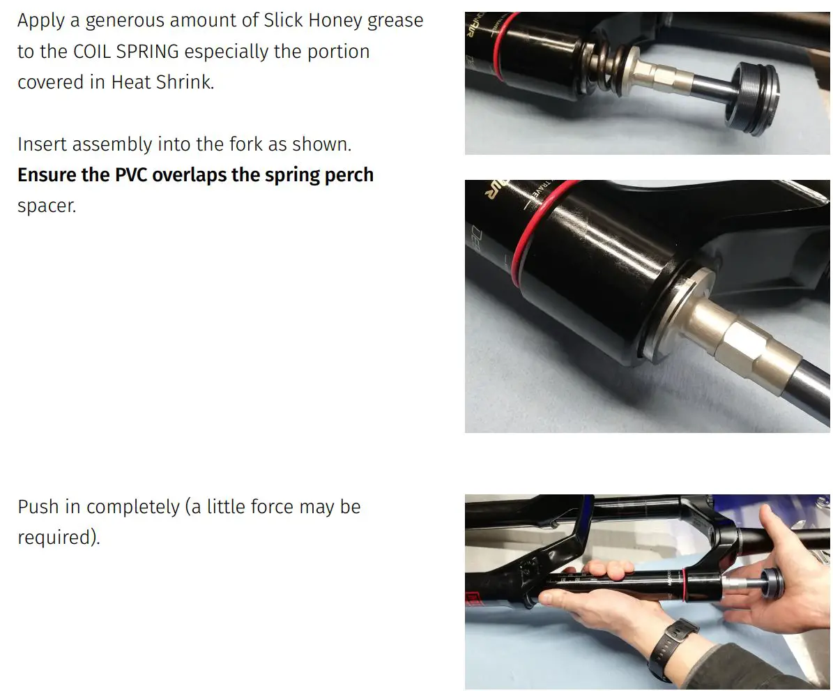 vorsprung Smashpot Bottomless Coil Spring System Instruction Manual - ADDITIONAL STEPS FOR ROCKSHOX ZEB & FOX 38 FORKS ONLY