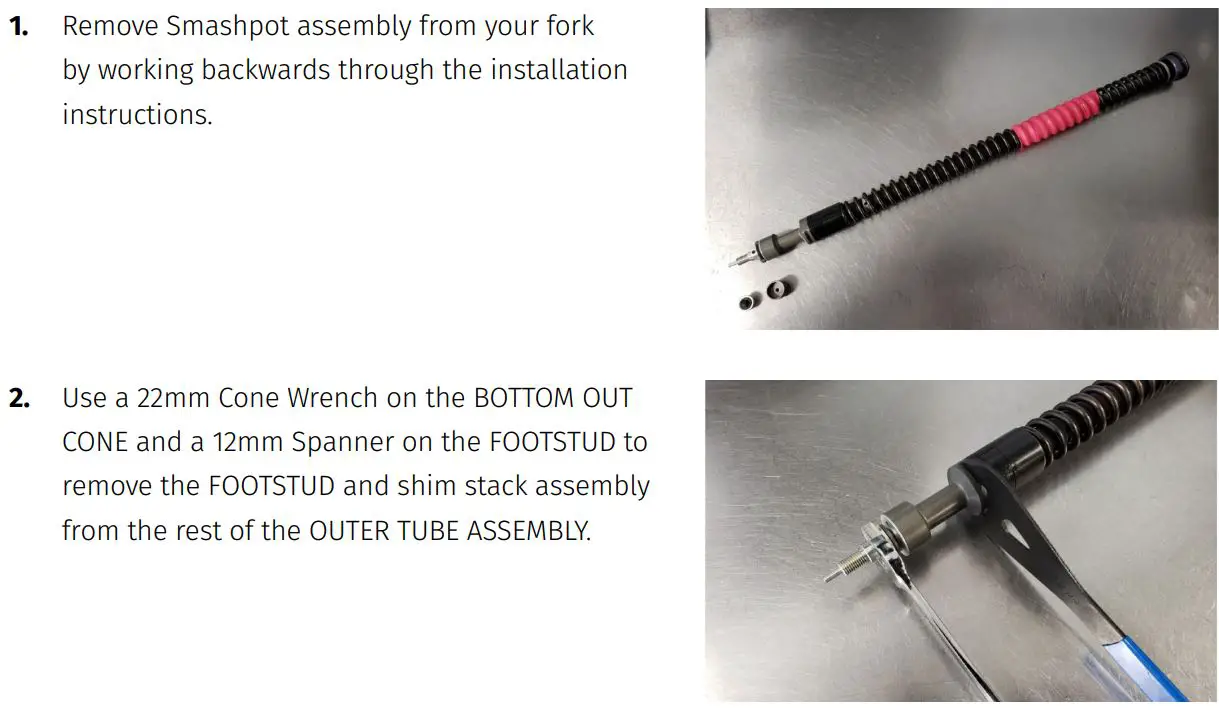vorsprung Smashpot Bottomless Coil Spring System Instruction Manual - SHIM STACK MODIFICATION