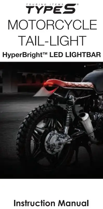 TYPES Motorcycle Tail-Light Hyperbright LED Light Bar Instruction Manual