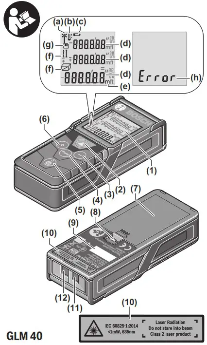 BOSCH GLM 40 Professional Laser Range Finder - overview