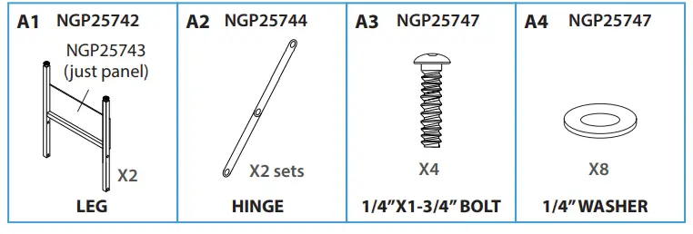 serenelife 76 Portable and Foldable SSEMBLED PARTS