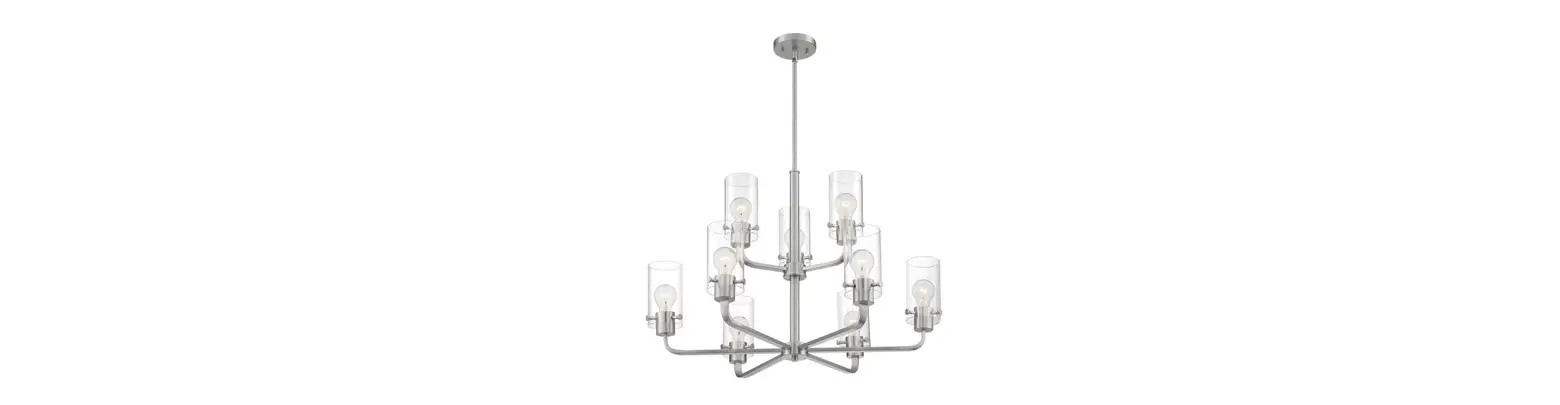 Satco Nuvo 60-7179 Sommerset 9 Light Chandelier With Clear Glass Brushed Nickel Finish Instruction Manual Satco Nuvo 60-7179 Sommerset 9 Light Chandelier With Clear Glass Brushed Nickel Finish Instruction Manual