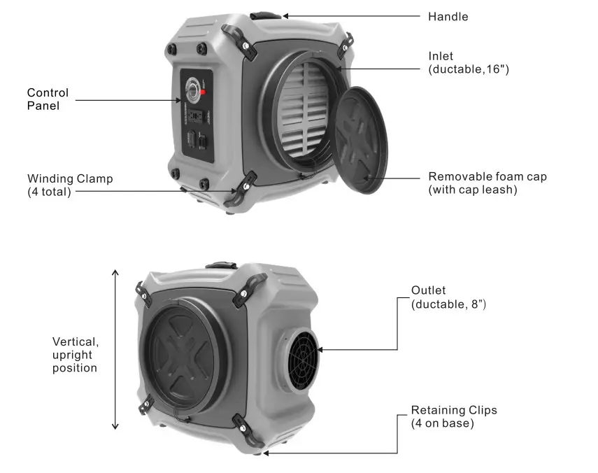 ALORAIR HEPA Max 970 PureAiro industrial Air Scrubber - feature