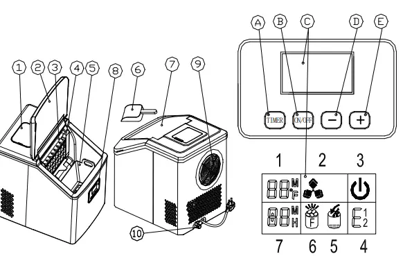 WELLFOR EP-HPY-24525US Freestanding Ice Maker 1