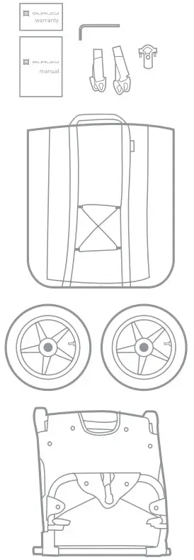 BURLEY Travoy Cargo Trailer Black - Box Contents