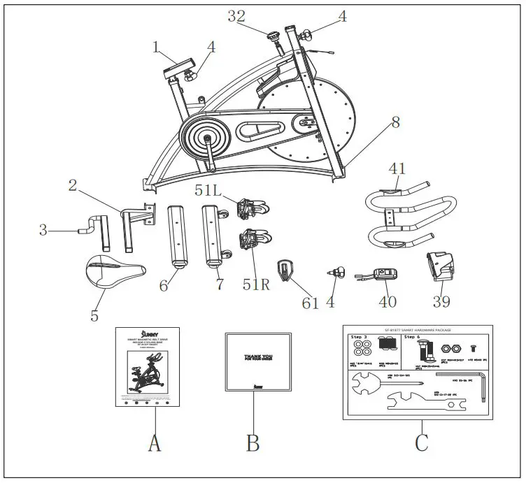 SUNNY-SF-B1877-Smart-Magnetic-Belt-Drive-Indoor-Cycling-Bike-FIG-1
