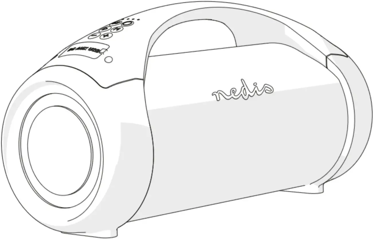 nedis SPBB315BK Bluetooth Party Boombox Speaker
