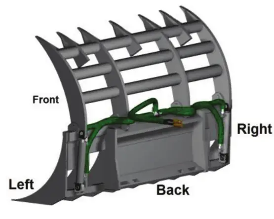 BRABER EQUIPMENT BE-SSGBXXXX Skid Steer Grapple Bucket - ORIENTATION