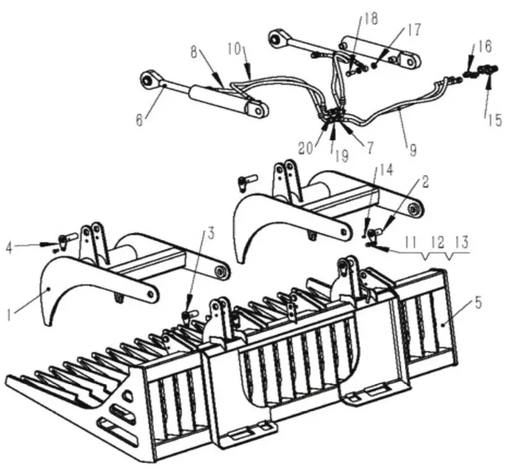 BRABER EQUIPMENT BE-SSGBXXXX Skid Steer Grapple Bucket - SSGB60