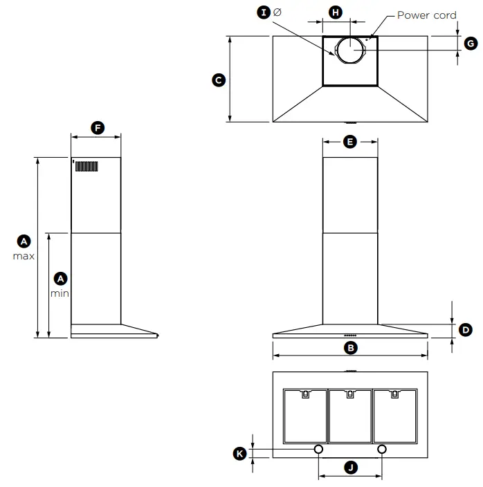 FISHER PAYKEL HC90PLX4 Chimney Pyramid Rangehood - Product