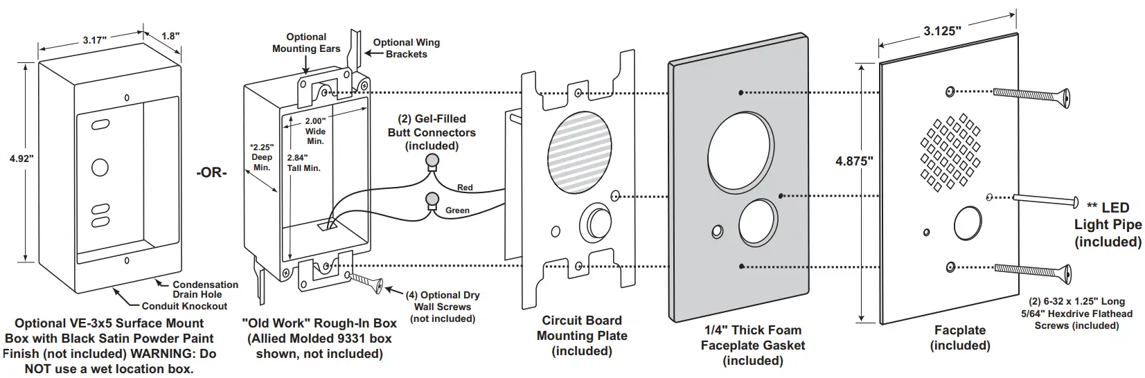 VIKING E 40 Series Compact Single Gang Entry Phone with LED - Mounting the Faceplate
