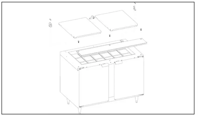 Traulsen UST6012 DD 60 Inch 4 Drawer Refrigerated Sandwich Prep Table - SHELF CLIPS1