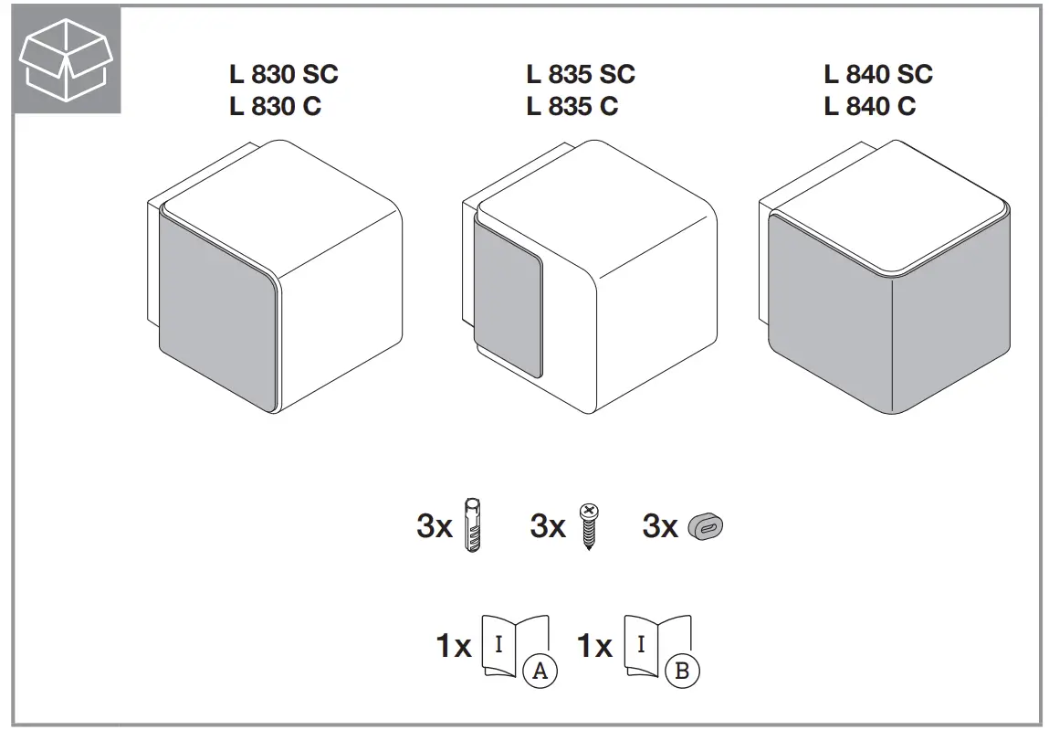 L 830 SC Outdoor Lights & Outdoor Lights Package Content