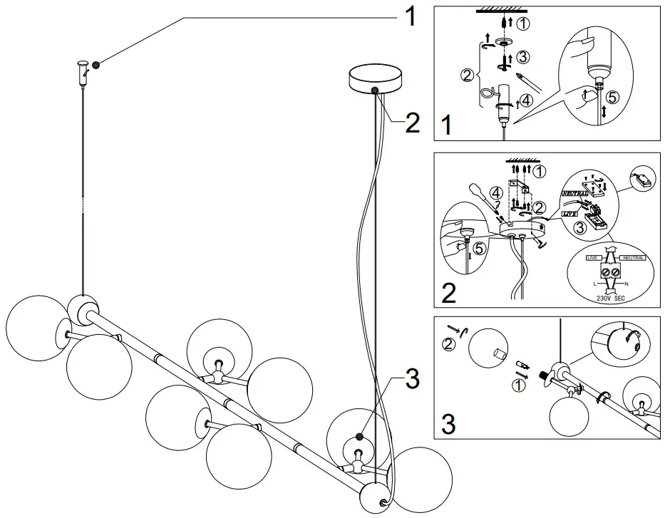 halo design Atom Langbord Atom Long Table Light