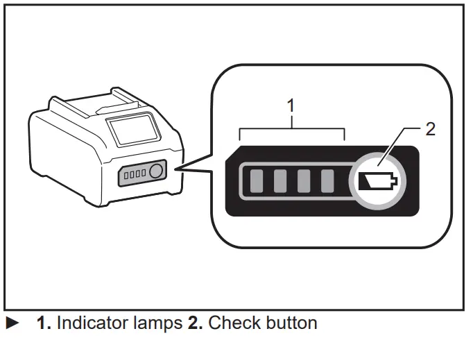 makita UH00 Series Cordless Hedge Trimmer - Check button