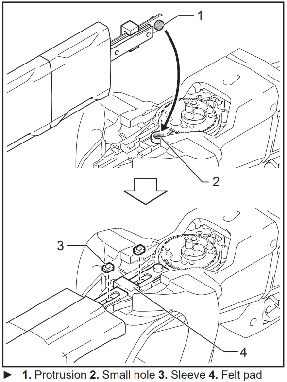 makita UH00 Series Cordless Hedge Trimmer - Felt pad 1