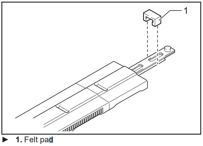 makita UH00 Series Cordless Hedge Trimmer - Felt pad