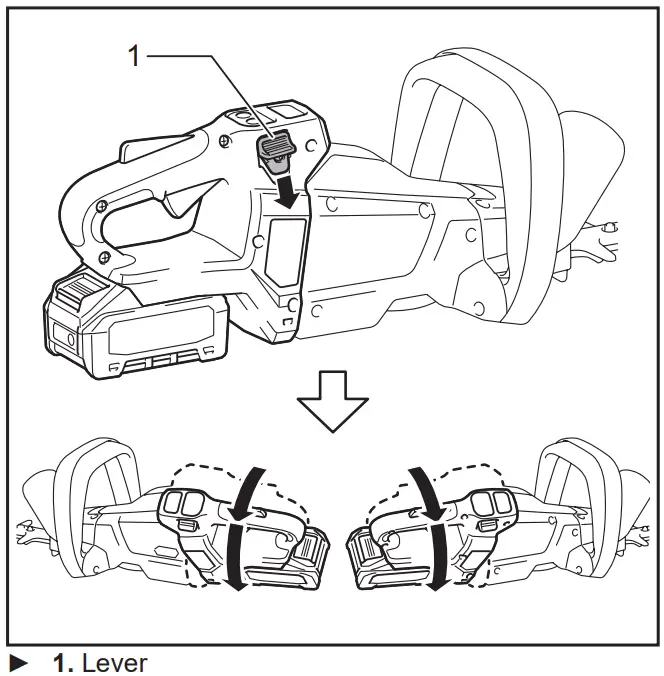 makita UH00 Series Cordless Hedge Trimmer - Lever