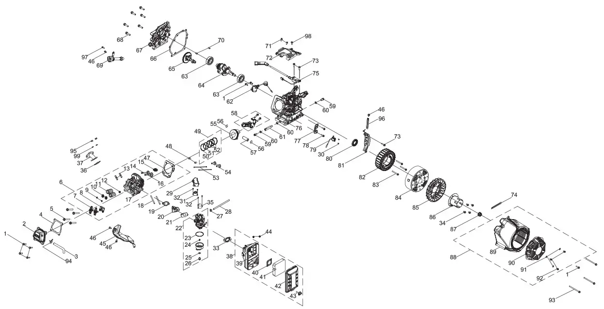 CHAMPION 200953 4250W Wireless Remote Start - Genarel Parts Diagram