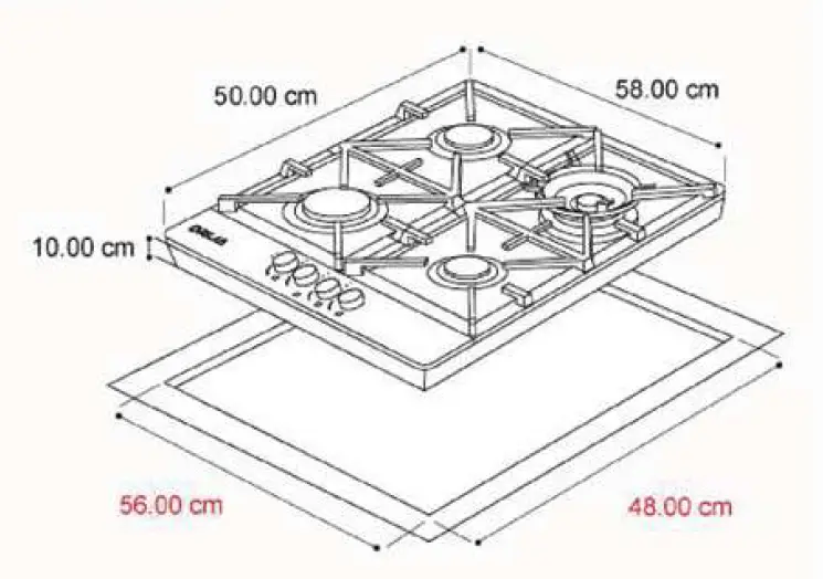 DRIJA-Milan-60-Built-in-Gas-Stove-FIG-3